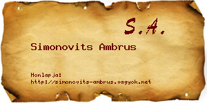 Simonovits Ambrus névjegykártya